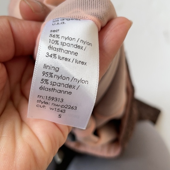 Naked Wardrobe brown pink Rust metallic leggings S NWT - Picture 5 of 5